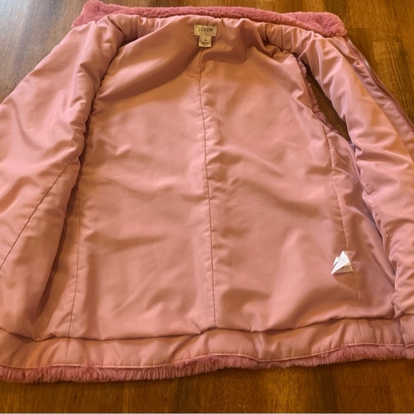 J. Crew faux fur zip up vest. Women’s Medium pink/guava berry/dusty rose - Picture 5 of 9